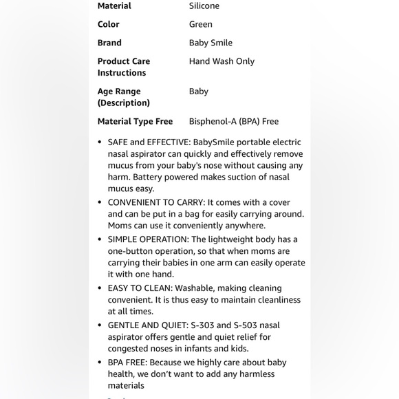 Nasal aspirinator baby smile boa free s-502 in box - Picture 4 of 9